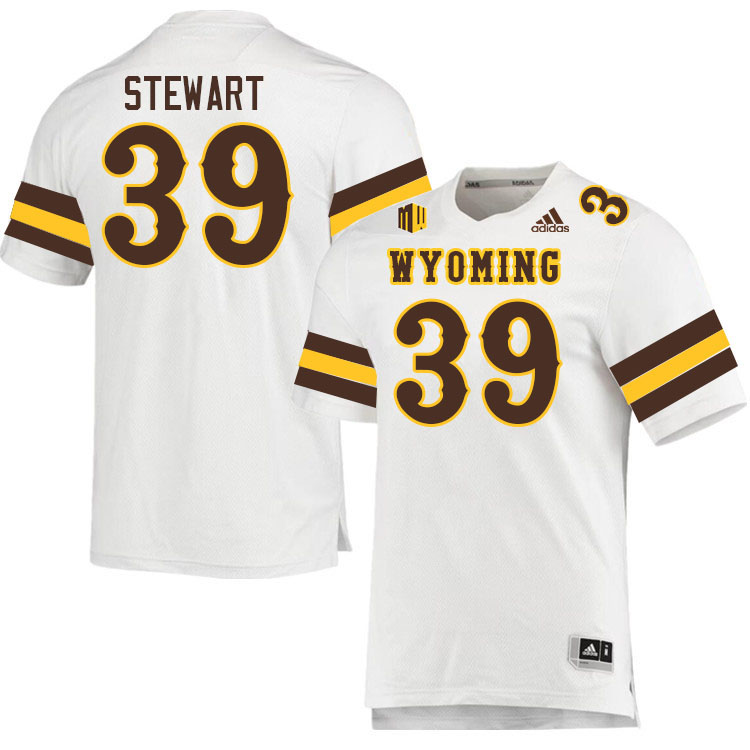 Wyoming Cowboys #39 Clayton Stewart College Football Jerseys Stitched Sale-White